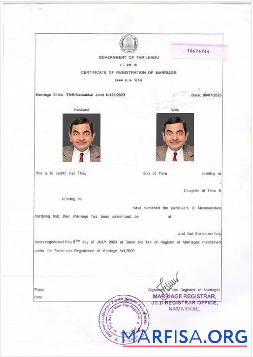 Realistic India Government of Tamilnadu certificate of marriage download for verification